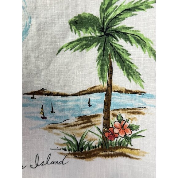 Hot Cotton Marc Ware Womens 1X Beach Island White Linen Top Cottagecore Resort - Picture 9 of 14